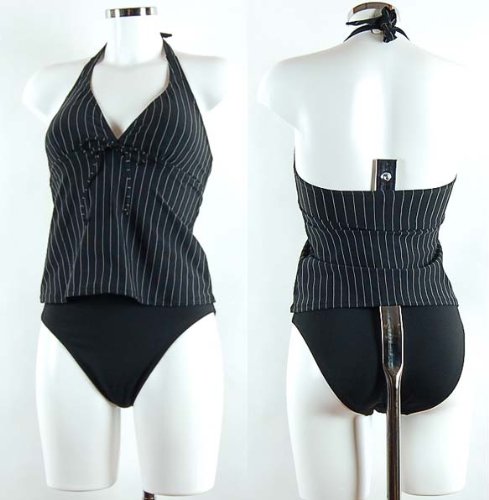 LASCANA Tankini Nadelstreifen Schwarz
