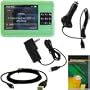Bundle 5in1: Creative Zen X-fi - Green Silicone Skin Case, Car Charger, Wall/Travel Charger, USB Data Cable, and Screen Protector with Cleaning Cloth - Gizmo Dorks Special!