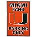 University of Miami Fans Parking Only NCAA Tin Sign