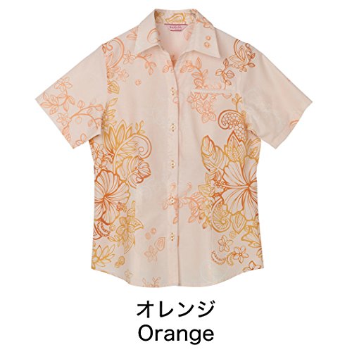 かりゆしウェア レディース (沖縄版アロハシャツ) スキッパー レースタッチシャワー