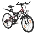 Easy Rider Kinder Fahrrad ATB Fully D-Type. 6 Gang Shimano-Kettenschaltung, black LFHB salsared, Rahmeh&ouml;he: 30 cm, Reifengr&ouml;&szlig;e: 20 Zoll (50,8 cm)