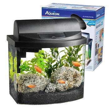 Mini Bow Aquarium - 1 Gallon - Black - 8 in. x 6 in. x 9 in.