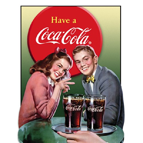 Coca Cola Coke Young Couple Tin Sign 13 x 16in