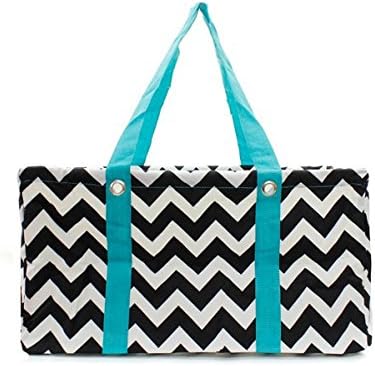 Chevron Print Utility Tote ZIB401 aqua