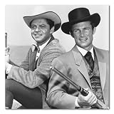 The Wild Wild West B&W Matte Photograph - 12x12 Inches (Robert Conrad Ross Martin)