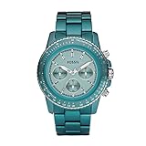 Fossil CH2706 Women's Stella Teal Aluminum Chronograph Watch