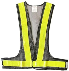 LW Reflective Safety Vest for Running Jogging Cycling Biking Walking Exercising Black Mesh M/L