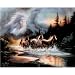 Horse Run in Lake w/ Indian Spirit Art Print POSTER - 19x13
