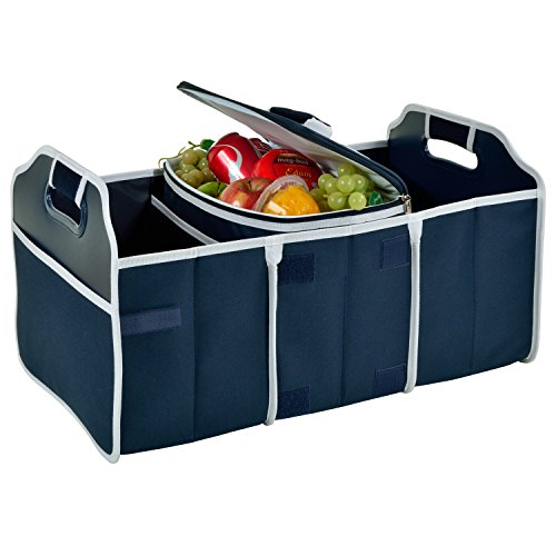 Original Folding Trunk Organizer with Cooler by Picnic at Ascot Navy Original Gifts Mom
