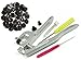 KAMsnaps® Starter Pack: 100 Size 20 KAM Snaps, Awl and Snap Press Pliers for Plastic Snaps No-Sew Button Fastener Setter Hand Tool (100 Black Snaps)