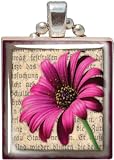 Game Tile Pendant 1/Pkg-Pink Gerber Daisy