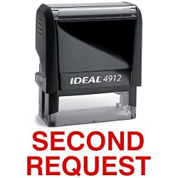 SECOND REQUEST Red Stock Self-Inking Rubber Stamp