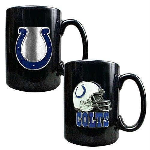 NFL Indianapolis Colts Two Piece Coffee Mug Set- Primary & Helmet Logo
