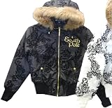 Southpole - LADIES SOUTHPOLE BLACK JUNIOR WITH BLACK RAISED DESIGN FUR HOOD MED