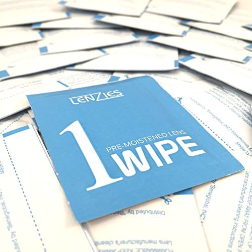 Lenzies Lens Wipes PreMoisten and Disposable. Glasses, Camera, iPad. 100ct. (100)