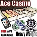500 Ace Casino Poker Chip Set with Free WPT Rule Book. 14 Gram Heavy Weighted Poker Chips.
