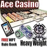 500 Ace Casino Poker Chip Set with Free WPT Rule Book. 14 Gram Heavy Weighted Poker Chips.