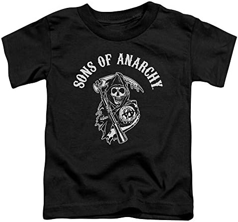 Sons Of Anarchy TV Series SOA Reaper Logo White On Black Toddler T-Shirt