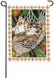 Tabby Cat Kitten in a Hammock Garden Flag Banner
