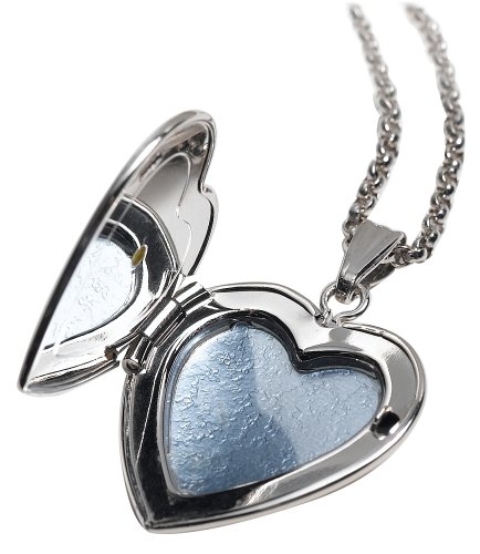 Sterling Silver Mother-of-Pearl Heart Locket, 18