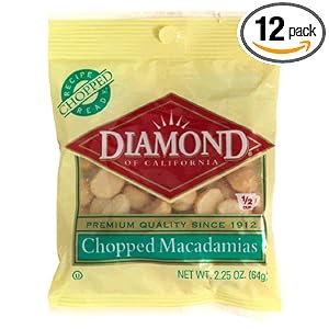 Diamond Nuts Macadamias, Chopped, 2.25-Ounce Bags (Pack of 12) by Diamond Nuts