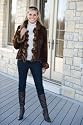 Brown Ruffled Mink Jacket