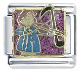 Girl Playing Violin Musical Italian Charms Bracelet Link