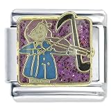 Buy Girl Playing Violin Musical Italian Charms Bracelet Link by Pugster