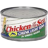 Chicken of the Sea Dolphin Safe Tuna In Spring Water, Chunk Light, 12-Ounce Can (Pack of 8)