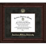 American Military University - Embossed Seal - Suede Mat - Mahogany - Diploma Frame