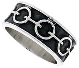 7/16 (12 mm) Sterling Silver Hand Made Ring with Cable Chain Design