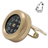 Timber Wolf Compass Pin On