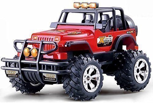 Sevn Jeep Convertible Electric Rc Off-road Truck 1:14 with Working Headlights ,Color Red