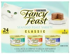 Fancy Feast Gourmet Cat Food, 3-Flavor Seafood Variety Pack, 3-Ounce Cans (Pack of 24) Fancy Feast Gourmet Cat Food, 3-Flavor Seafood Variety Pack, 3-Ounce Cans (Pack of 24)