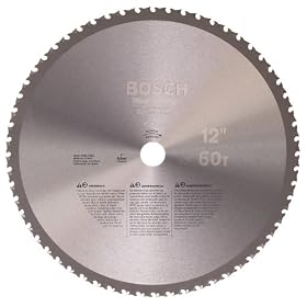 Bosch PRO1260ST 12-Inch 60 Tooth TCG Steel Cutting Saw Blade with 1-Inch Arbor by Bosch
