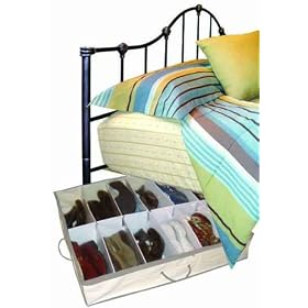 Closet Complete 22025 Natural Canvas Under-the-Bed Shoe Organizer