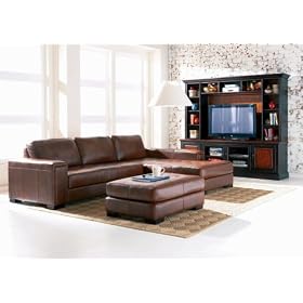 Leather Sectional Sofa Set - 2 Piece in Medium Brown Leather Match - Coaster