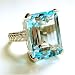18 Carat Blue Topaz Cocktail Ring w/ Engraved Setting