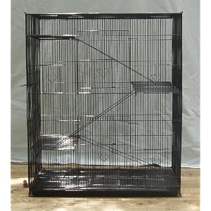 New-Large-Economical-4-Levels-Ferret-Chinchilla-Sugar-Glider-Rats-Cage-For-Small-Animal-or-Bird-30-Length-x-18-Depth-x-36-Height-Black-