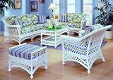 BAR HARBOR WICKER SUNROOM 5 PC. GROUP FROM SPICE ISLAND WICKER (White)