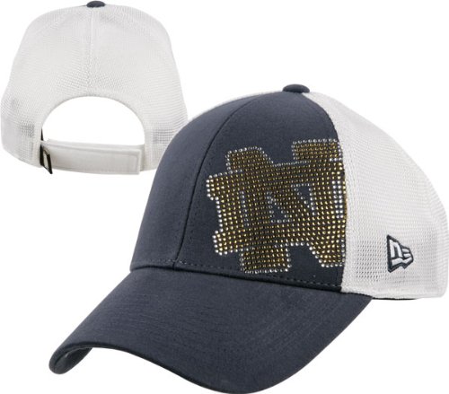 Notre Dame Fighting Irish Women's New Era Jersey Shimmer Adjustable Trucker Mesh Strapback Hat