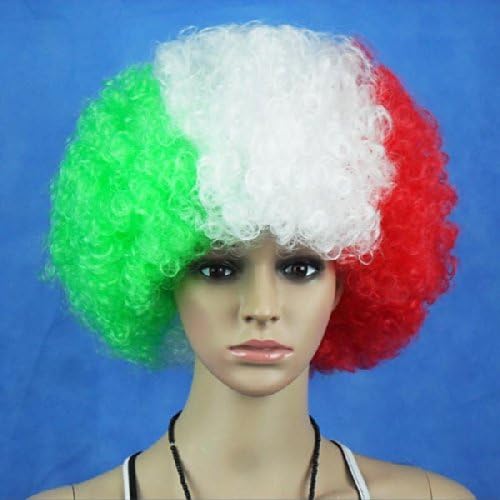 Italy National Flag World Cup Fans Synthetic Cosplay Party Wigs