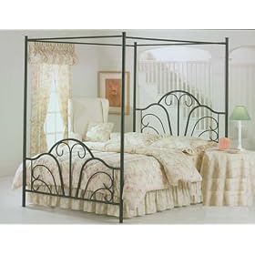Dover Full Textured Black Head & Footboard Canopy