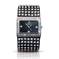 Seksy by Sekonda Bling Ladies Black Mother of Pearl Crystal Stone Set Dial & Strap Watch 4295