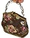 Beautiful Beaded Evening Handbag/purse,with Shoulder Chain, Dark Brown Cloth Base --#5
