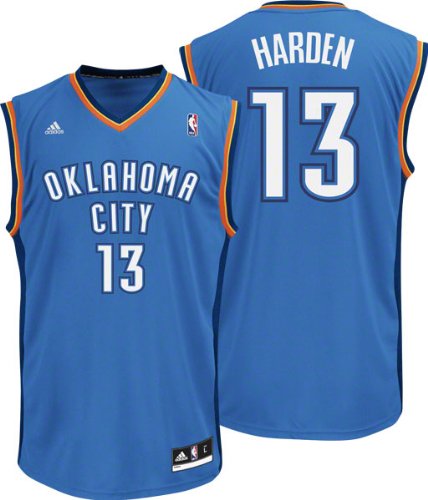 James Harden Jersey: adidas Blue Replica #13 Oklahoma City Thunder Jersey