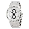 Mens Armitron Engraved Top Ring Watch - Silver (5")