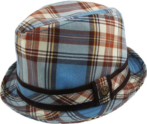 Goorin Brothers Dante Brown and Blue Plaid Fedora
