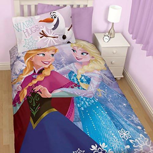 Single Disney Frozen Crystal Elsa Anna And Olaf Duvet Cover Set