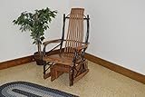 Rustic Hickory & Oak Gliding Rocker *Walnut Stain* Amish Made USA